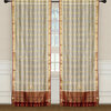2 Cream Bohemian Indian Sari Curtains Rod Pocket Living Room -43W x 96L