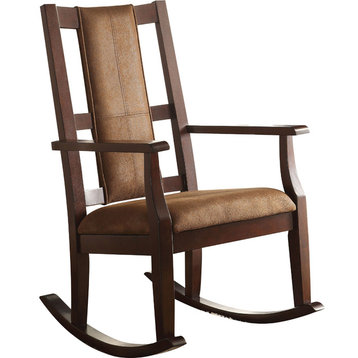 Butsea Rocking Chair, Brown and Espresso