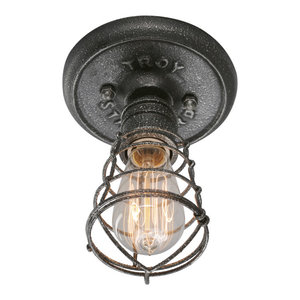 Sierra Three Light Flush Mount Distressed Bronze Rustic Flush
