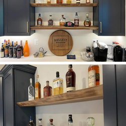 Black Walnut Live Edge Floating Shelf (floating bracket included) - Shelving