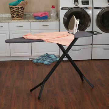 Deluxe Matte Black Ironing Board With Mesh Steel Top