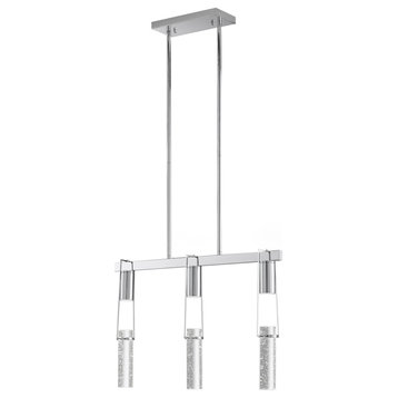 Harmony 3 Hanging Acrylic Chandelier Integrated LED, Dimmable, Chorme