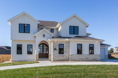 Inspiration for a modern exterior home remodel in Omaha