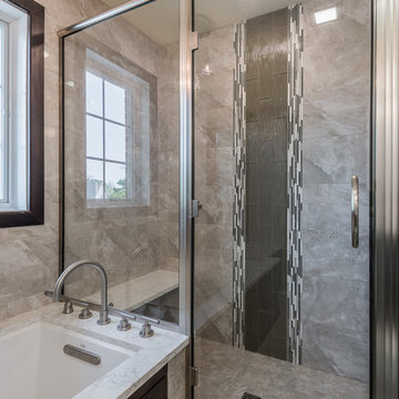 Transitional Bathroom with Modern Twist Champaign