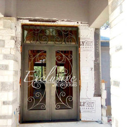 Pauline double square with transom - Front Doors