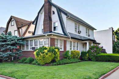 Inspiration for a french country exterior home remodel in New York