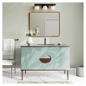The Rhonda Bathroom Vanity, Aloe Green, 48", Single Sink, Freestanding