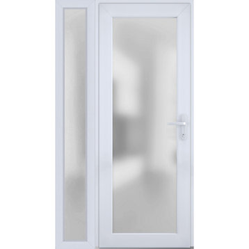 Exterior Prehungdoor Frosted Glass Manux 8102 White Silk Side Exterior