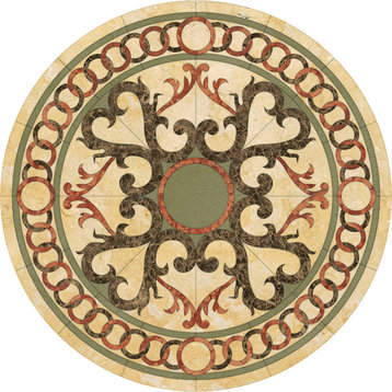 Umbria Glass & Stone Medallion, 33.5" Unmounted, 3/8" Thick