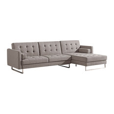 Odd Shaped Room Sectional Sofas Houzz Divani Casa Maria Smith Modern Brown Fabric Sectional Sofa Sofas