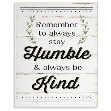 "Humble And Kind Rosemary Sprig Typography" 10x15, Wall Plaque Art