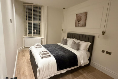 Trendy bedroom photo in London