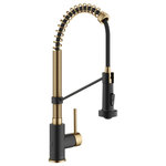 Kraus USA - Bolden Commercial Style 2-Function Pull-Down 1-Handle 1-Hole Kitchen Faucet, Brushed Brass/ Matte Black (Sensor Touchless) - KRAUS Bolden Touchless Sensor Commercial Style Pull-Down Single Handle Kitchen Faucet in Brushed Brass/Matte Black