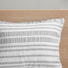 100% Polyester Yarn Dyed Duvet Cover Set, Grey