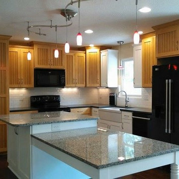 maple and white V groove kitchen