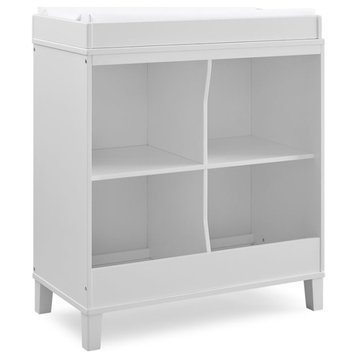 Delta Children Huck Modern Wood Convertible Changing Table in Bianca White