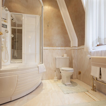 Carrara Marble Tile White Bathroom Design Ideas