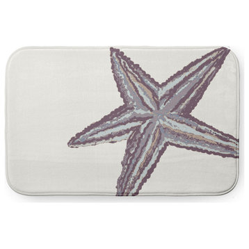 24" x 17" Large Starfish Bathmat, Dusty Purple