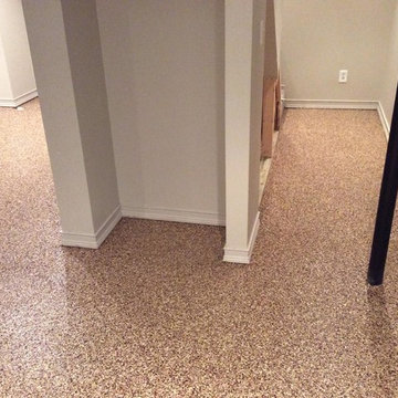 Basement with Mitigated Epoxy Flooring