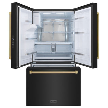ZLINE 36" Standard Depth Refrigerator With Water, Black RSMZ-W-36-BS-CB