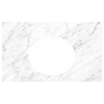 36" Carrara Vanity Top - Oval with 8" Widespread Cutout