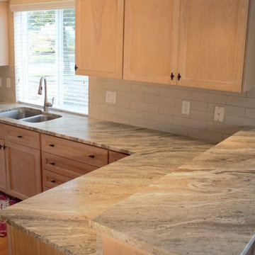Dazzling "Fantasy Brown Satin" Kitchen Countertops