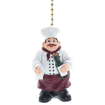 Cooking Kitchen Jolly Chef Decorative Ceiling Fan Light Pull 3 Dimensional