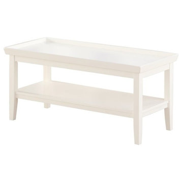 Convenience Concepts Ledgewood Coffee Table in White Wood Finish