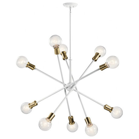 Kichler Lighting 43119WH Armstrong - 10 Light Large Chandelier - with Contempora