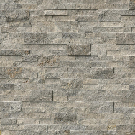 Silver Travertine 6 in. x 18 in. Corner Ledger Panel, 21 Sft