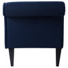 Harrison Tufted Roll Arm Chaise Lounge, Midnight Blue Polyester