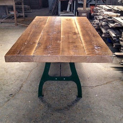 Wood Table Top with Industrial Base - Table Tops And Bases