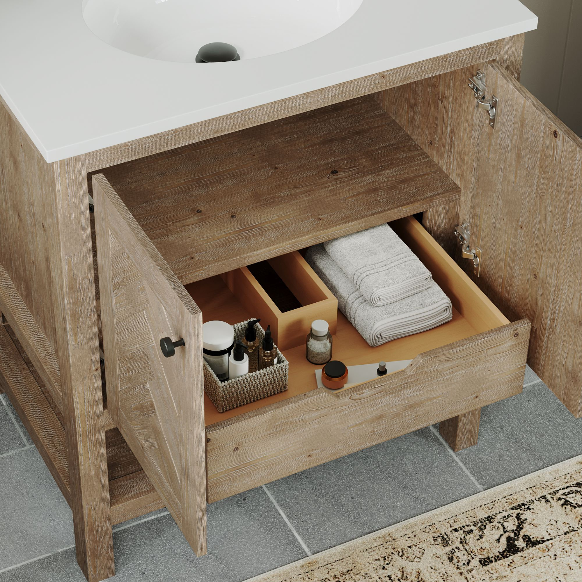 Savannah Bathroom Vanity, Acacia, 30", Single Sink, Freestanding