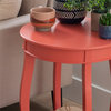 Linon Wren Wood Accent End Table in Coral Orange