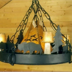 Buffalo Hunt Chandelier - Chandeliers