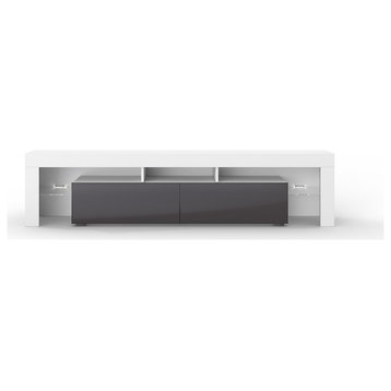 REVA 190 TV Stand, White/Grey
