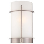 Minka Lavery - 1-Light Wall Sconce, Brushed Nickel With Etched Opal Glass - Number of Bulbs: 1