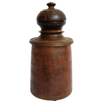 Consigned Nepal Wood Food Jar