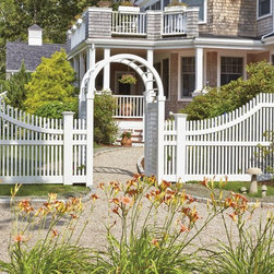 Chestnut Hill Fence, Arbor, and Added Posts - Pergolas