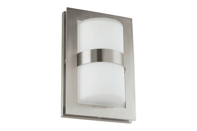 Eglo Lighting Archa Single Light Outdoor Stainless Steel Wall Fitting In Satin N