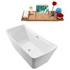 62" Streamline N540BNK Soaking Freestanding Tub and Tray With Internal Drain
