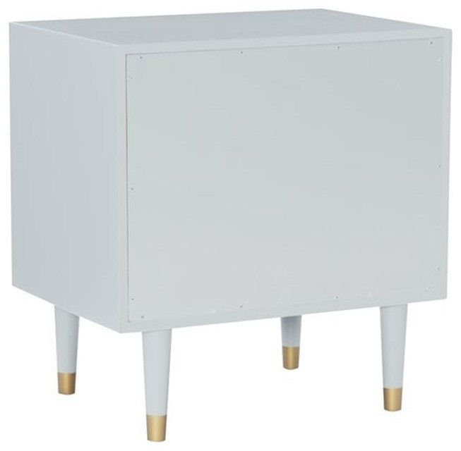 Linon Alick Wood Geo Texture 2 Drawer Nightstand with Gold Hardware in ...