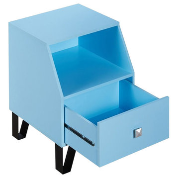 Furniture of America Jilah Modern Wood Storage End Table in Light Blue
