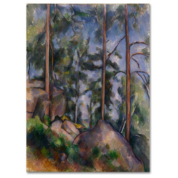 Cezanne 'pines and rocks' Canvas Art, 24 x 18