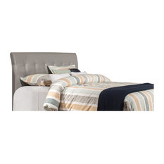 Grey Leather Tufted Headboard Houzz Lusso Headboard King Frame Included Gray Faux Leather
