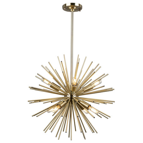 Sunburst  AC11443 Chandelier, Harvest Brass