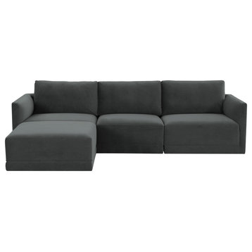 TOV Furniture Willow Charcoal Upholstered Modular Sectional