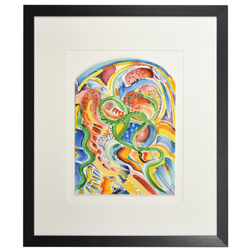 Original Abstract Watercolor Painting, "Future Cathedral Window," By Henry Brown