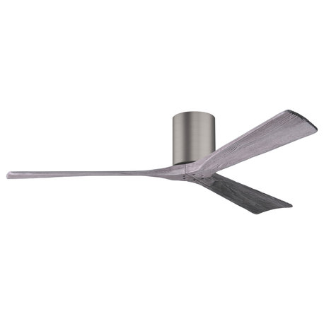 Irene-3H Flush Mounted 60" Ceiling Fan, Brushed Pewter, Barnwood Tone Blades