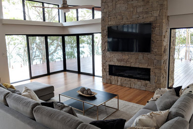 This is an example of a contemporary living room in Central Coast.